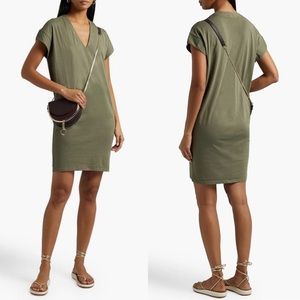 Frame Army Green Le V Mini T-Shirt Dress in Size XS
